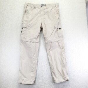 M&S Collection Mens Convertible Cargo Pants‎ Stone Beige 38x33 Zip Off Hiking